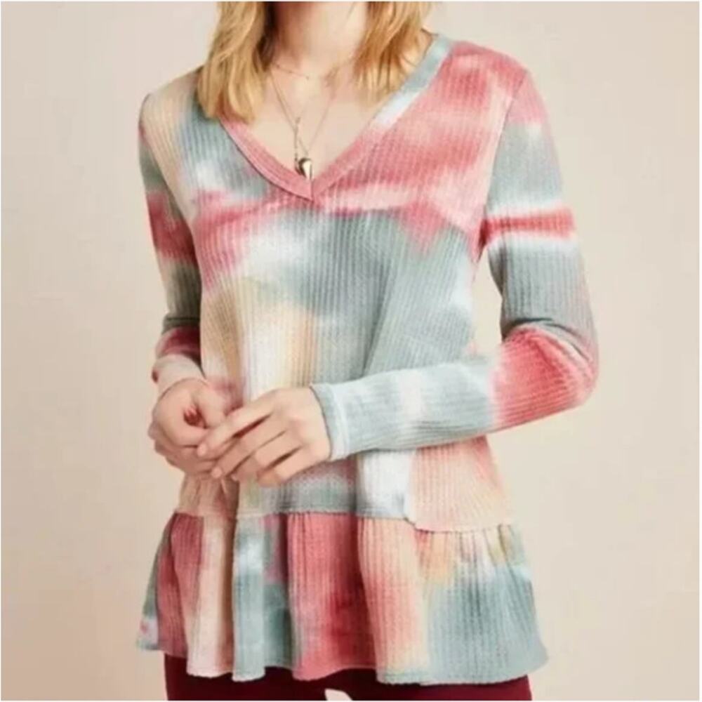 Anthropologie Multicolor Tie-Dye Blouse